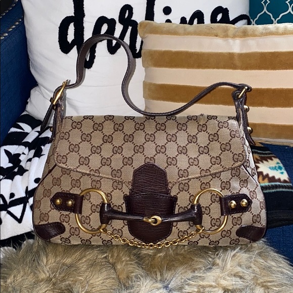Gucci Handbags - Authentic Gucci Monogram Horsebit Chain Flap